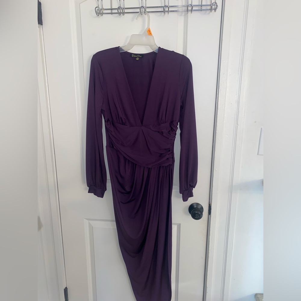 Purple Long Sleeve Dress